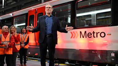 British Prime Minister Keir Starmer giving a speech