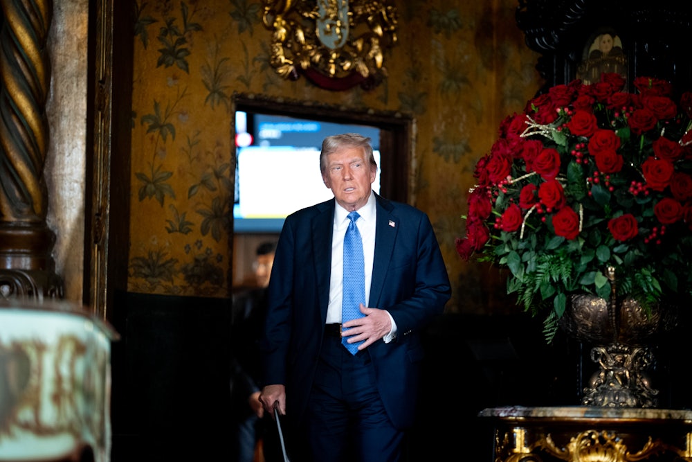 Donald Trump arrives at Trump's Mar-a-Lago resort.