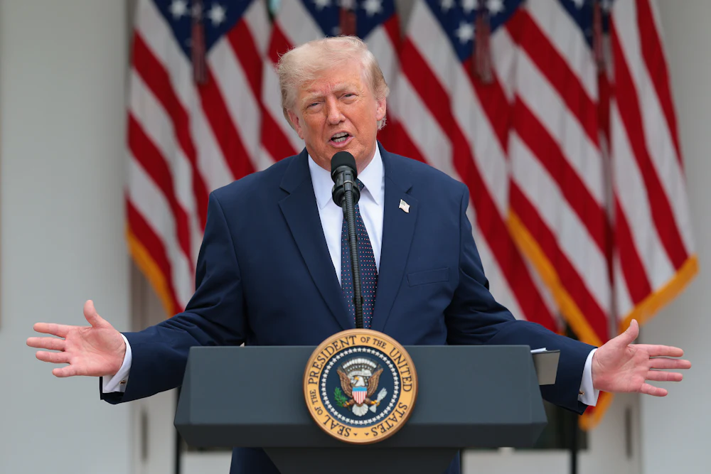 Donald Trump spreads hands