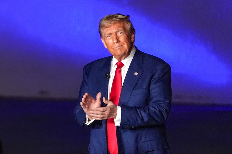 Fox News' Sean Hannity hosts Republican presidential candidate former President Donald Trump for a town hall event.