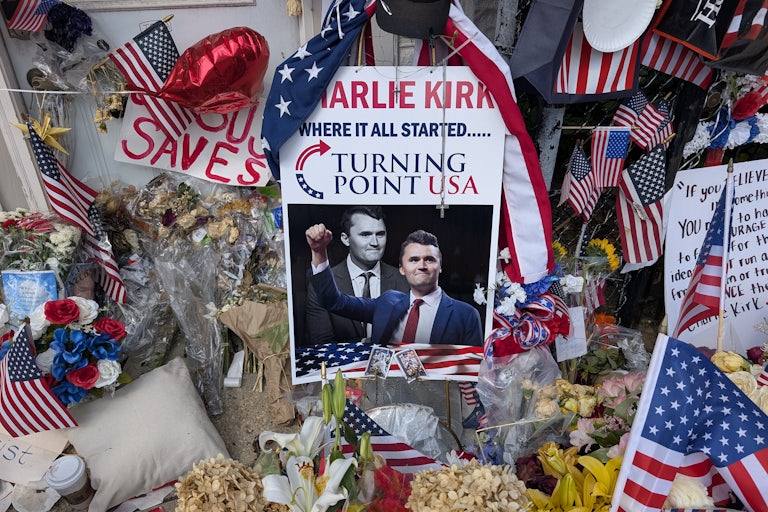 A memorial for Charlie Kirk