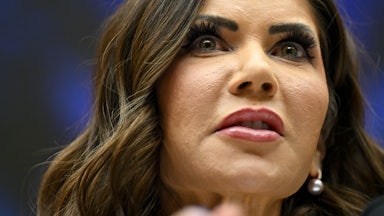 Homeland Security Secretary Kristi Noem speaks during a House hearing