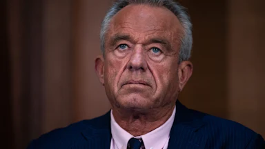 Robert F. Kennedy Jr. looks up slightly