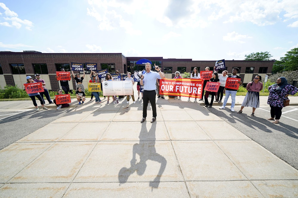 Wisconsin Democratic Party chair Ben Wikler speaks at rally in Madison, Wisconsin