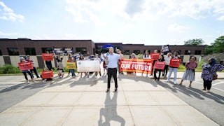 Wisconsin Democratic Party chair Ben Wikler speaks at rally in Madison, Wisconsin
