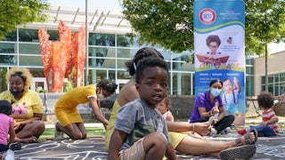children at childcare center
