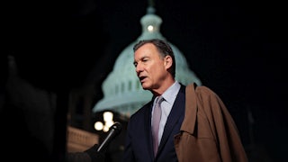 Representative Tom Suozzi speaks to reporters outside the U.S. Capitol