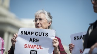 A protester against SNAP cuts