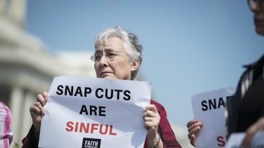 A protester against SNAP cuts