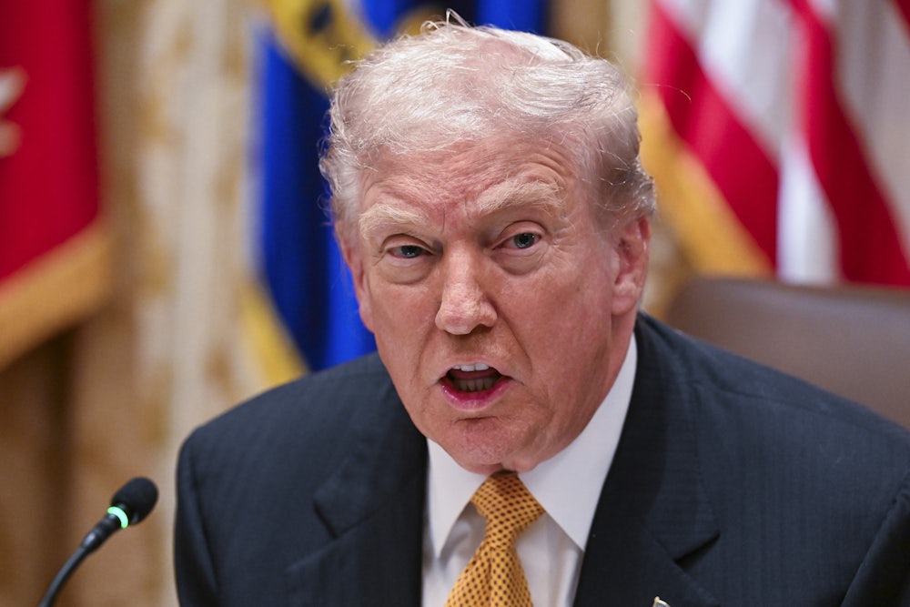 Donald Trump vehemently talks to media