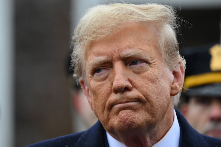 Donald Trump frowns