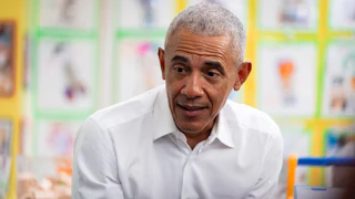 Barack Obama raises his eyebrows