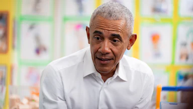 Barack Obama raises his eyebrows