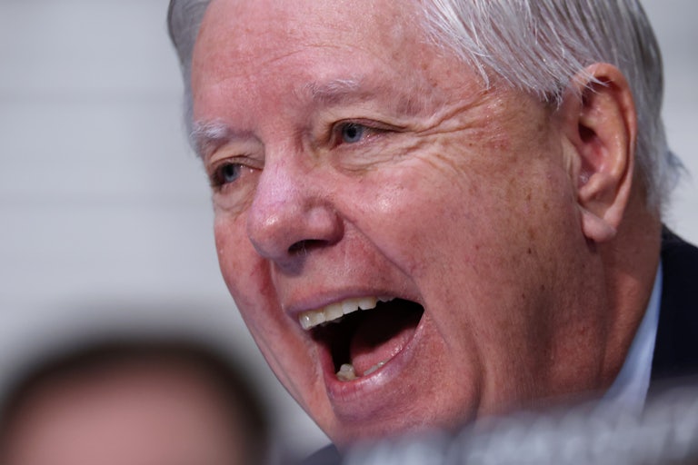 Senator Lindsey Graham speaks during a Judiciary Committee hearing