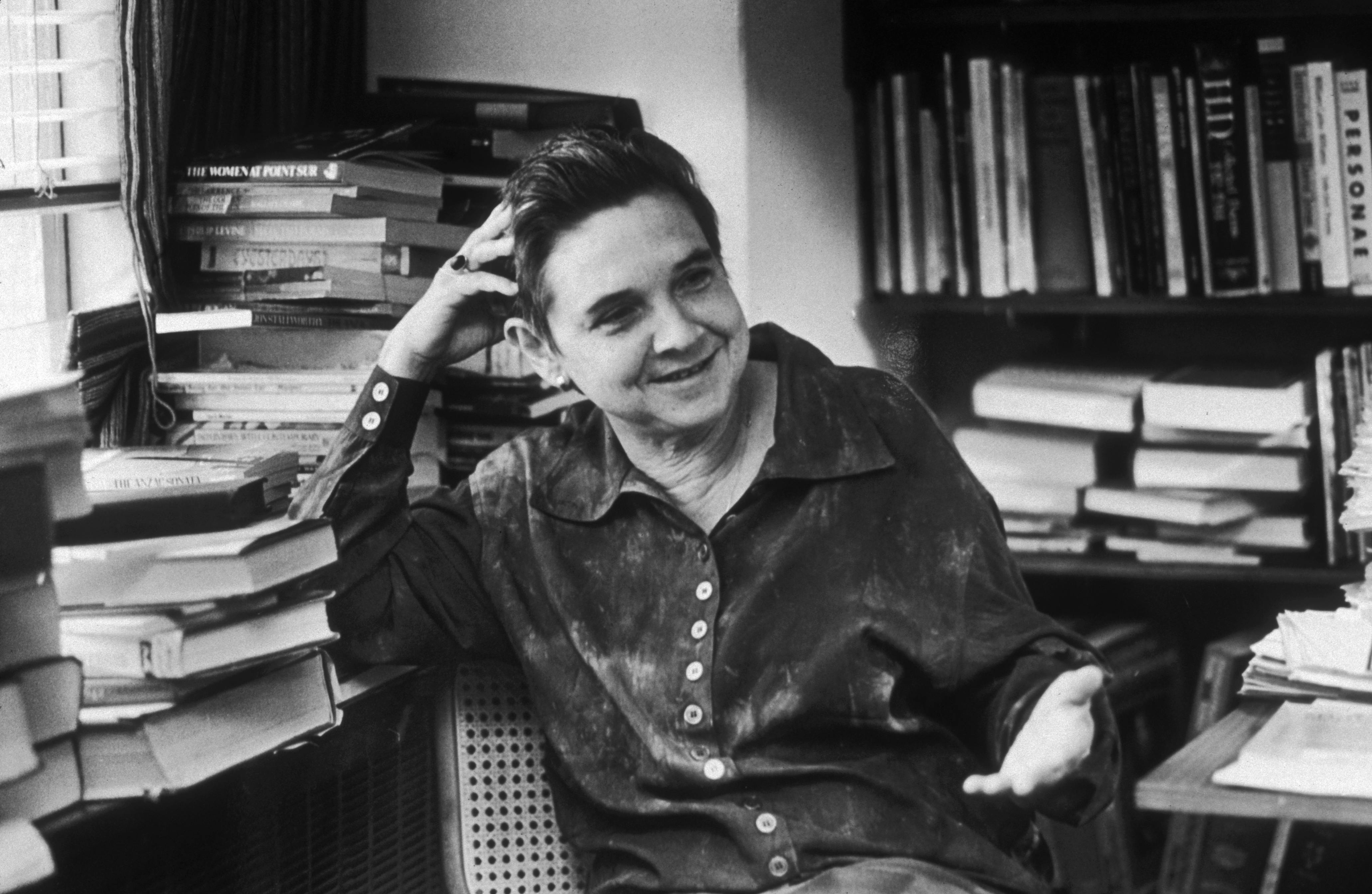 Poet Adrienne Rich at the office of her publisher, W. W. Norton, in May 1987.