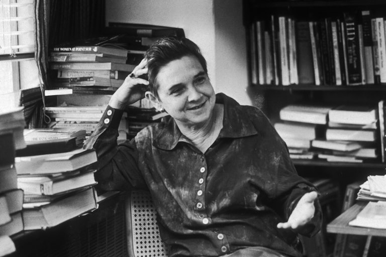 Poet Adrienne Rich at the office of her publisher, W. W. Norton, in May 1987.