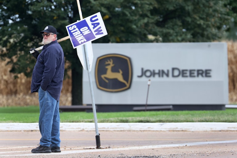 striking John Deere worker