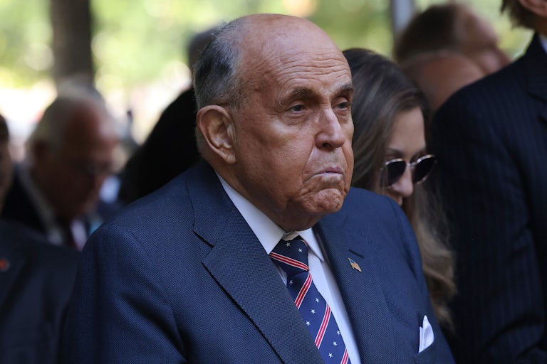 Rudy Giuliani attends a 9/11 memorial service
