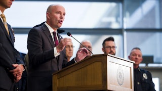 Utah Gov. Spencer Cox speaks at a press conference following the fatal shooting of political activist Charlie Kirk.