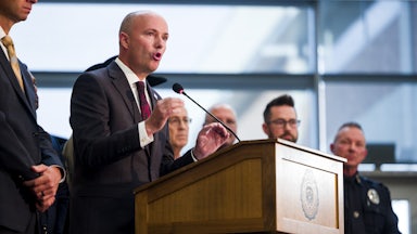 Utah Gov. Spencer Cox speaks at a press conference following the fatal shooting of political activist Charlie Kirk.