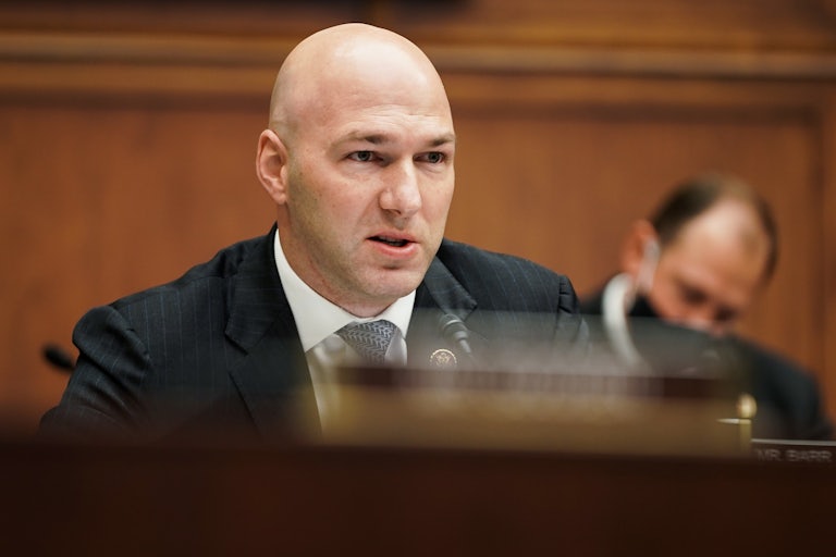 Rep. Anthony Gonzalez speaks at a House Financial Services Committee hearing in Washington, DC. 