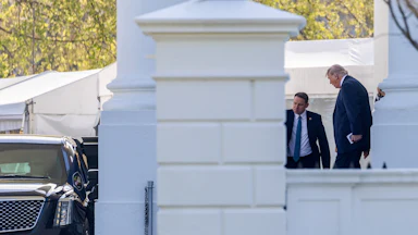 President Donald Trump departs the White House