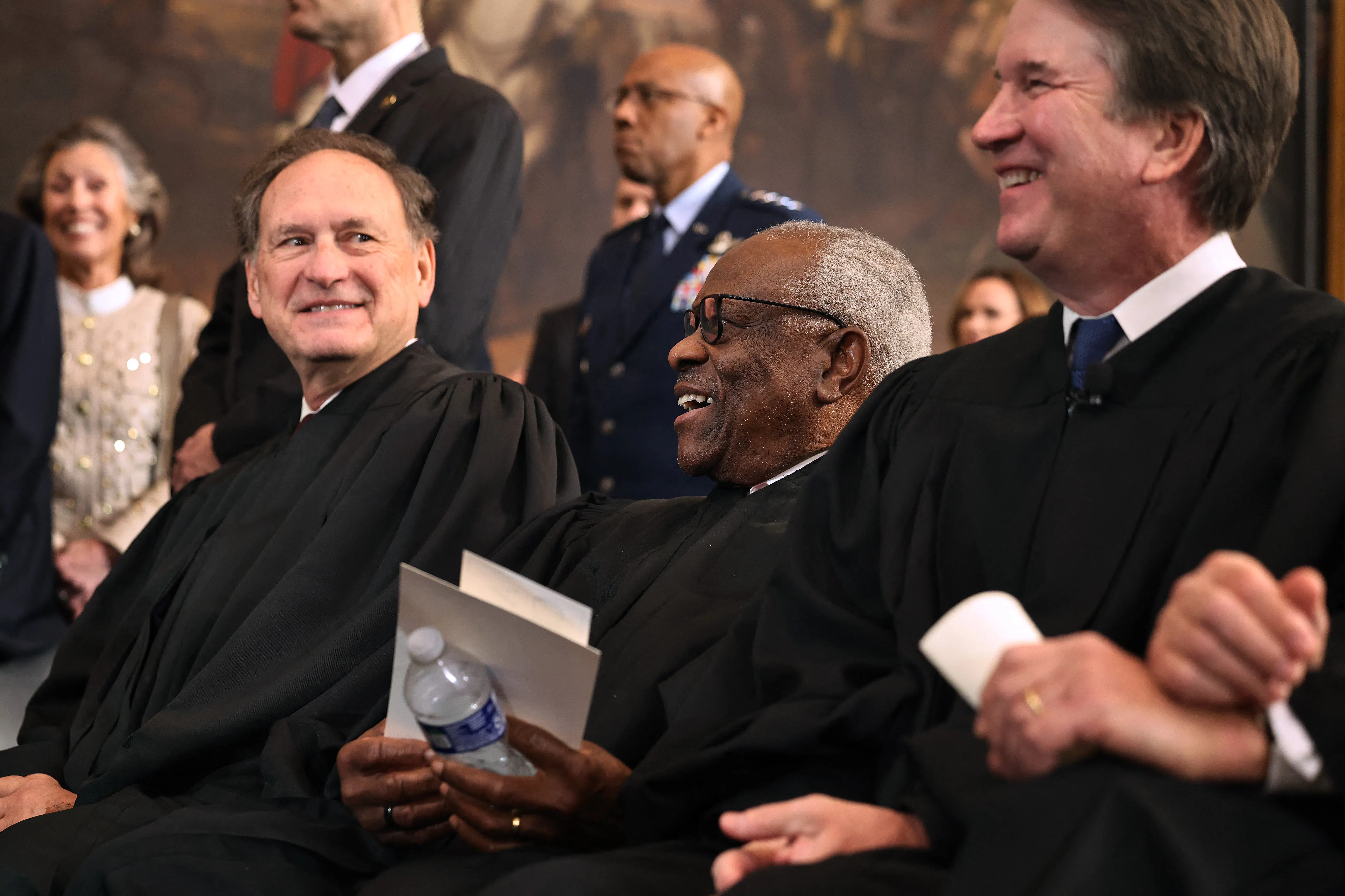 Justices Samuel Alito, Clarence Thomas, and Brett Kavanaugh at Trump's inauguration 