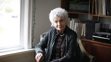 Author Alice Munro photographed at her daughter Sheila’s home shortly after being awarded the Nobel Prize in Literature in 2013.