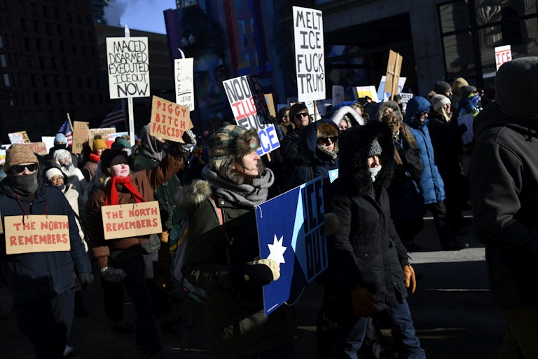 People protest against ICE's presence in Minneapolis, Minnesota