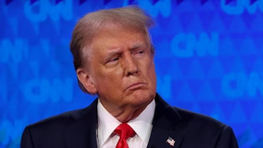 Donald Trump glances sideways