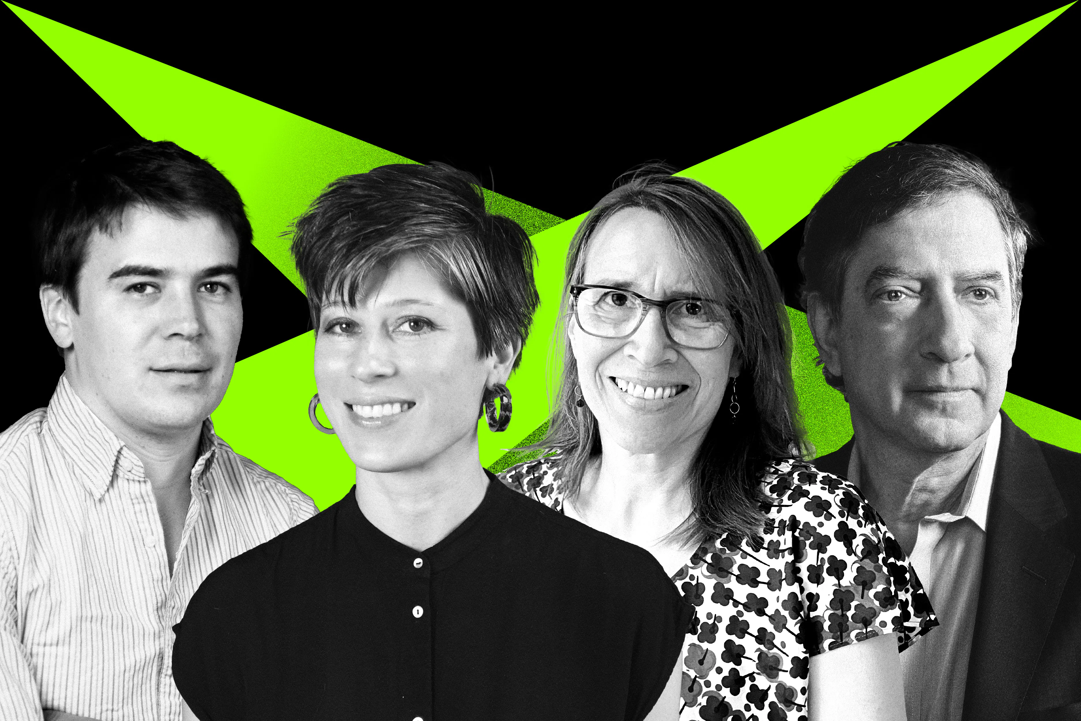 Photo illustration of Alex Shephard, Emily Cooke, Kirsten Denker, and Michael Tomasky