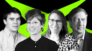 Photo illustration of Alex Shephard, Emily Cooke, Kirsten Denker, and Michael Tomasky