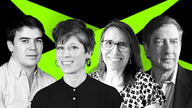 Photo illustration of Alex Shephard, Emily Cooke, Kirsten Denker, and Michael Tomasky