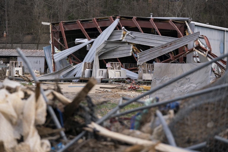Destruction from Hurricane Helene outside Asheville, North Carolina