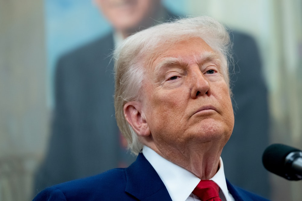 Donald Trump during a swearing-in ceremony for Jeanine Pirro