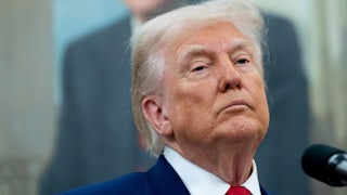 Donald Trump during a swearing-in ceremony for Jeanine Pirro