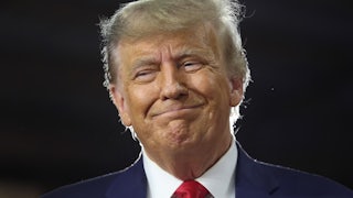 Former President Donald Trump smiling last October