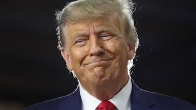 Former President Donald Trump smiling last October
