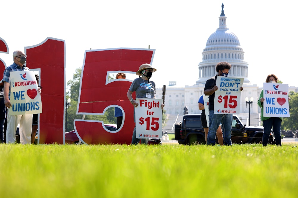 Labor activists rally for a $15 minimum wage
