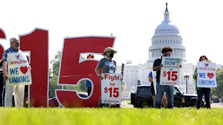 Labor activists rally for a $15 minimum wage