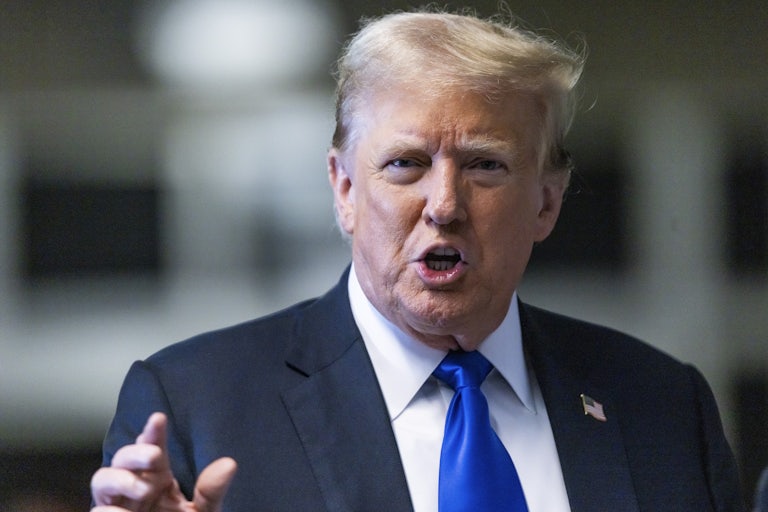 Donald Trump yelling, brows furrowed