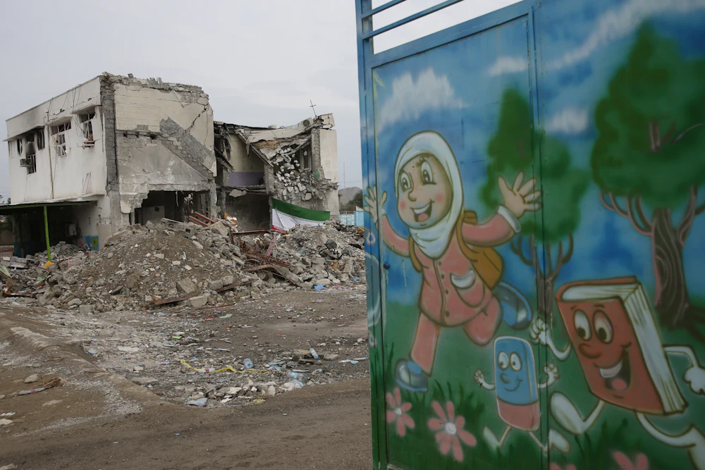 The destroyed Shajarah Tayyebeh elementary school in Minab, Iran