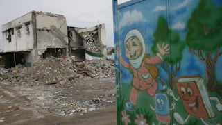 The destroyed Shajarah Tayyebeh elementary school in Minab, Iran