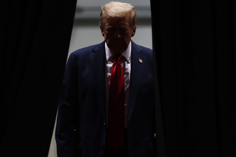 Trump in silhouette
