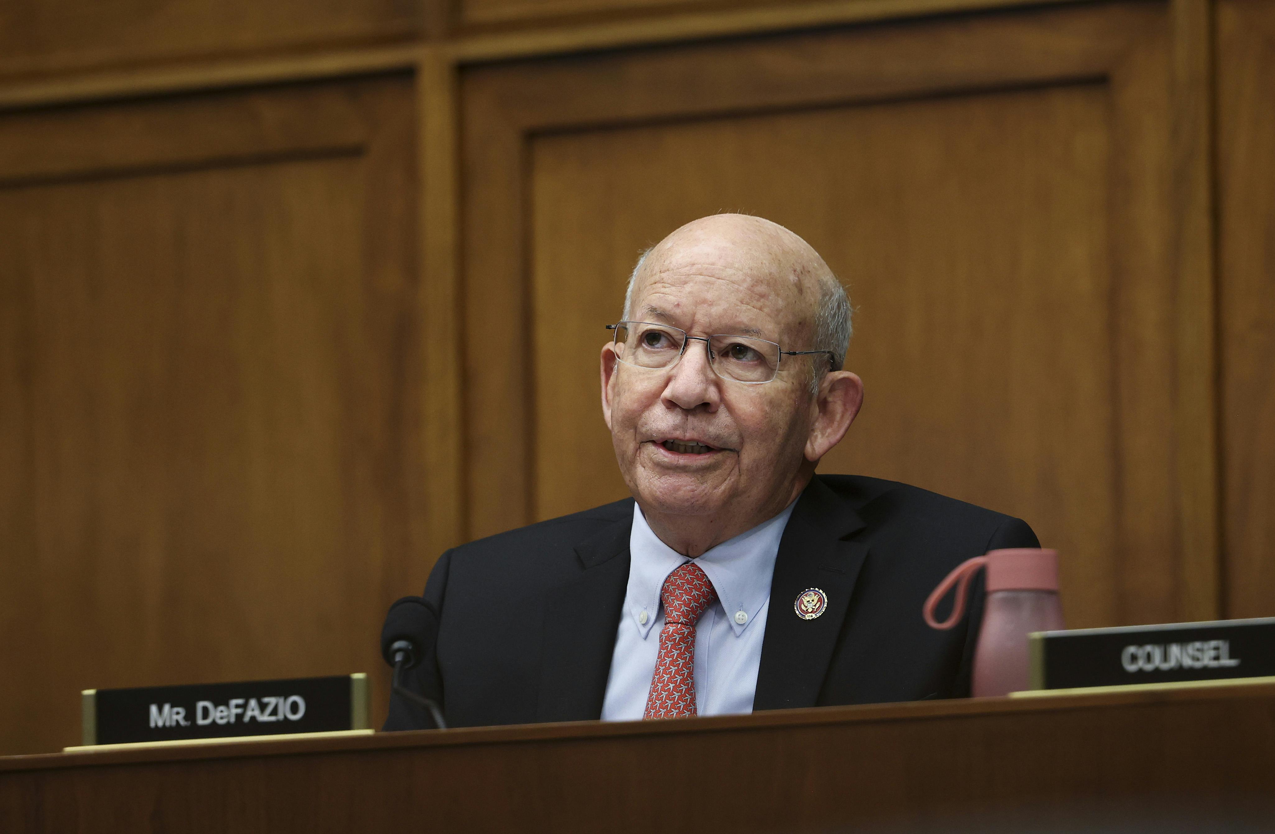 Rep. Peter DeFazio speaks during a committee hearing. 