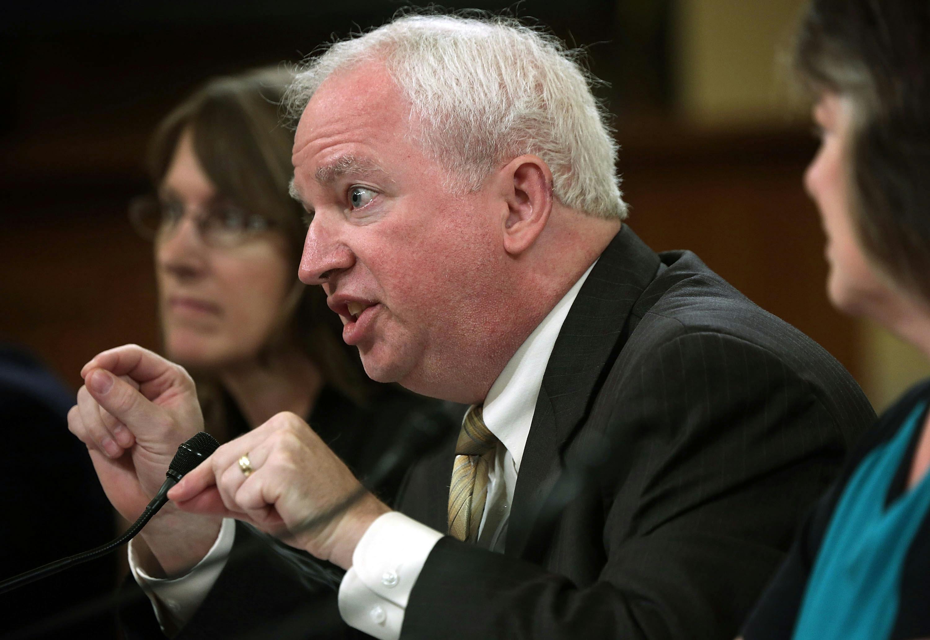  John Eastman testifies during a hearing on Capitol Hill.