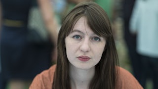 Sally Rooney at the Hay Festival in Hay on Wye, United Kingdom in 2017