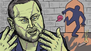 Illustration of JD Vance depicted as Frankenstein's monster