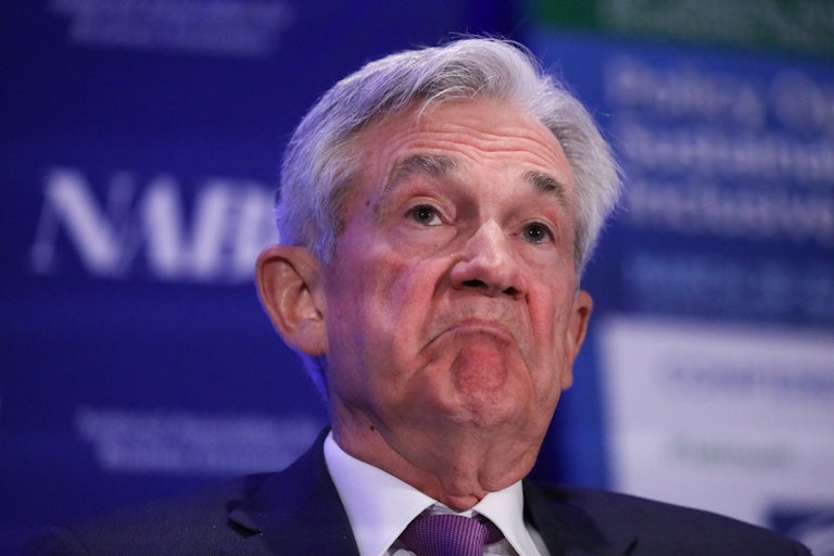Jerome Powell makes a noncommittal face.