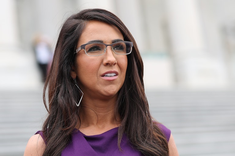 Lauren Boebert looks up